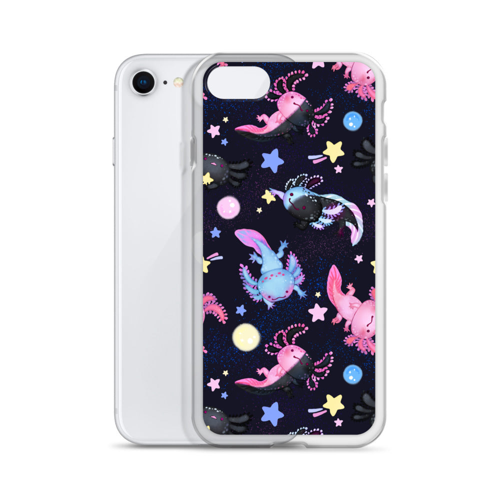 Discover the Axolotl iPhone® Clear Case featuring a vibrant design, protecting your phone from scratches and dirt.