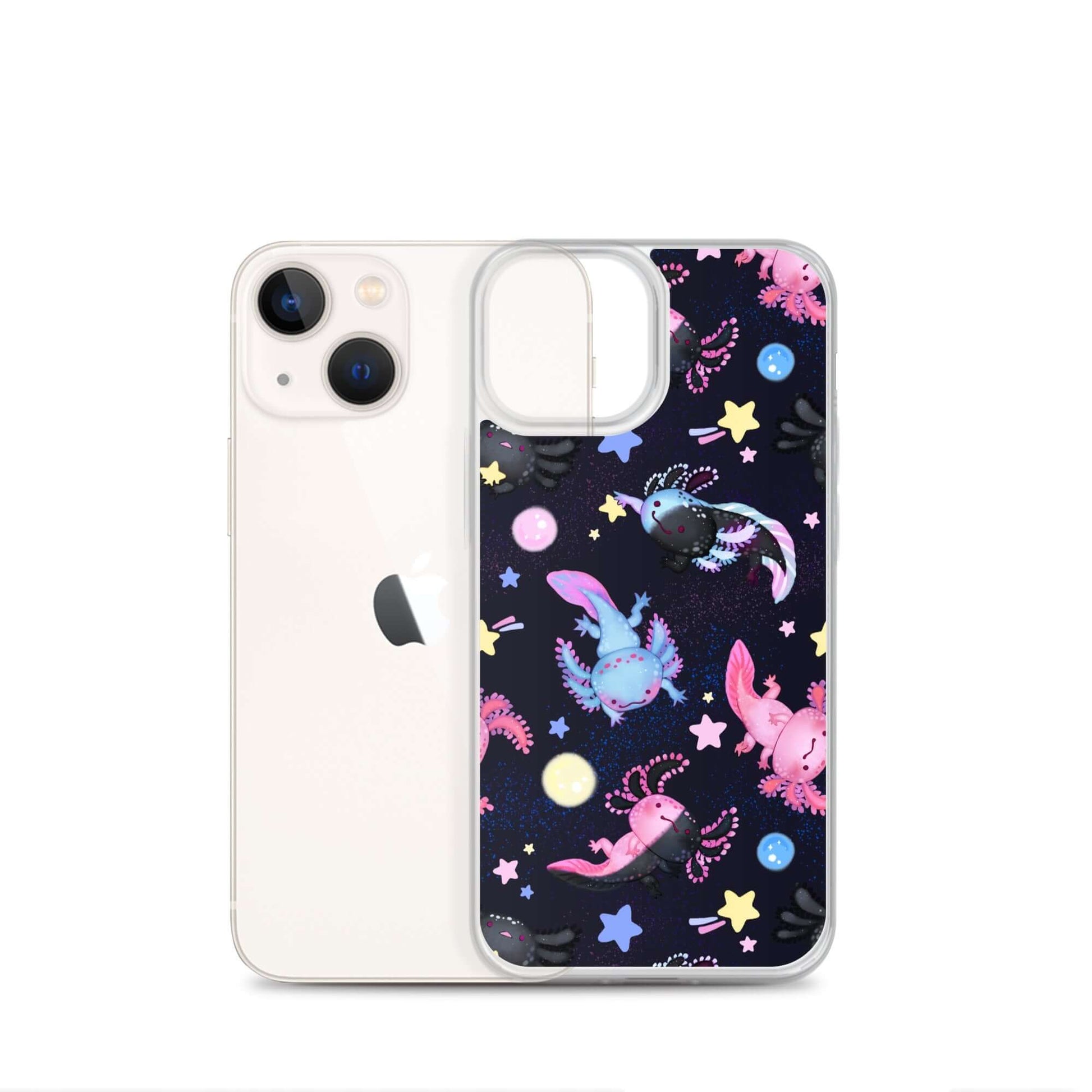 Colorful Axolotl iPhone® Clear Case features solid protection with a stylish design, perfect for your device.