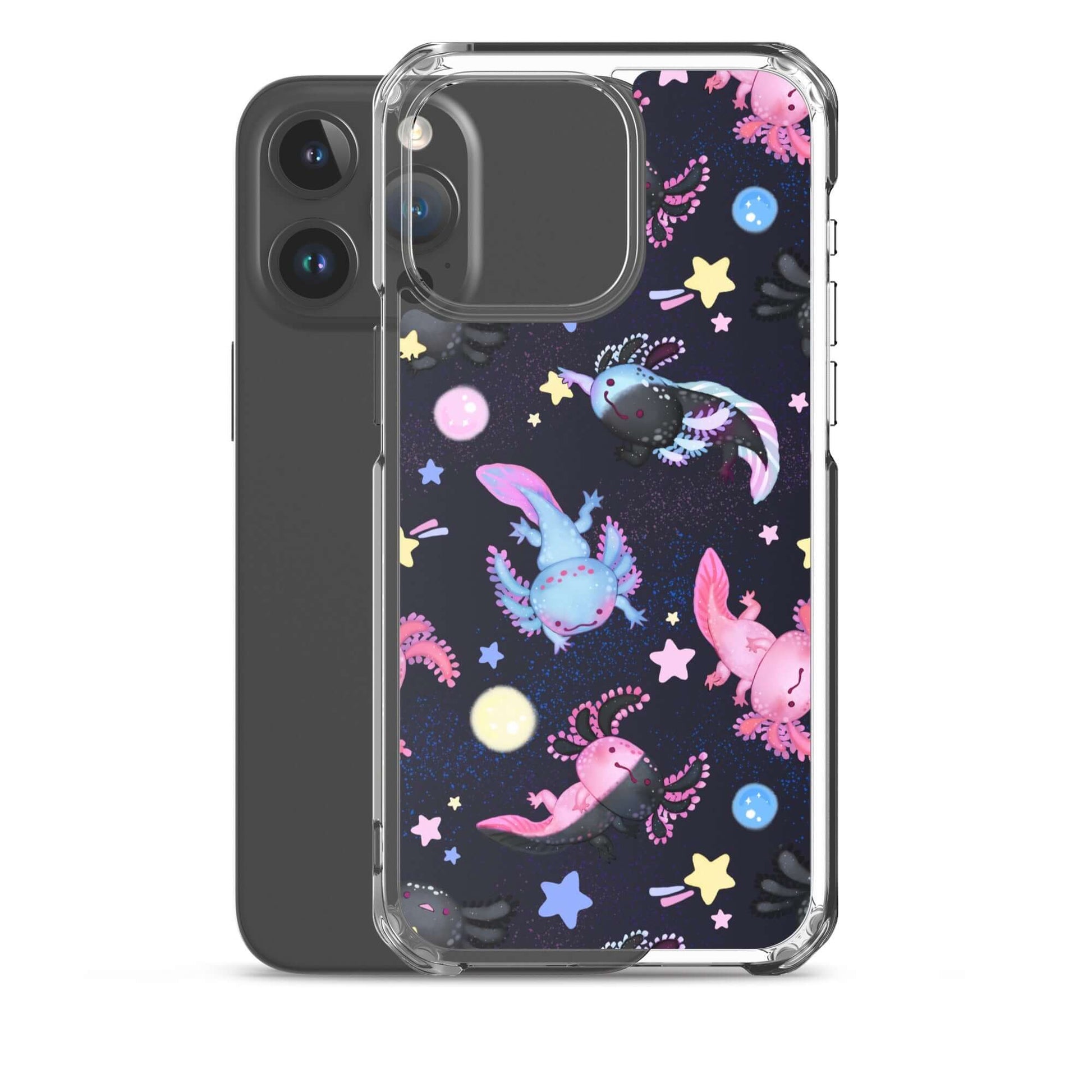 Colorful Axolotl iPhone® Clear Case features a solid back and flexible sides for ultimate protection and style.