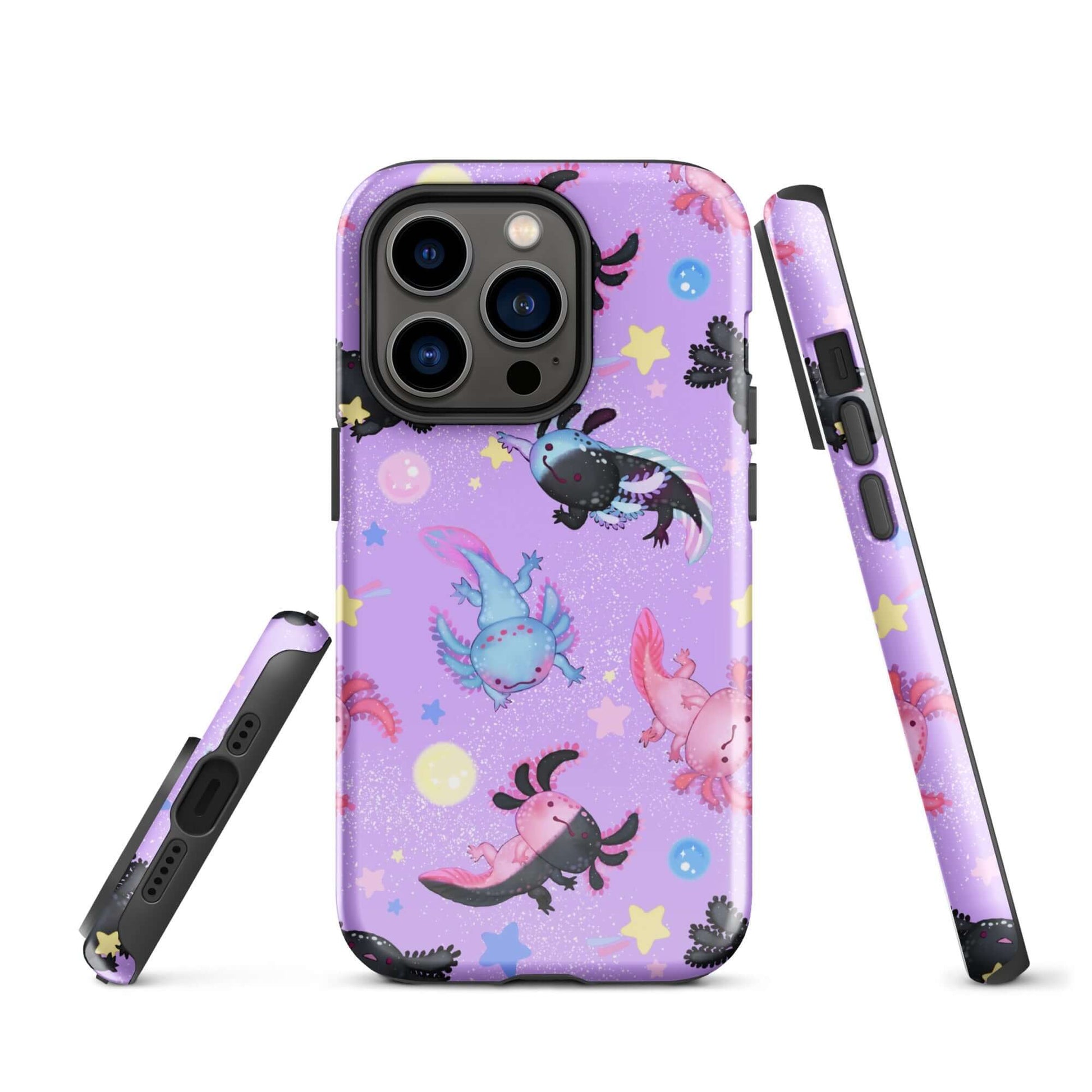 Colorful Axolotl iPhone® Tough Case with dual-layer protection, designed for style and safety for your phone.