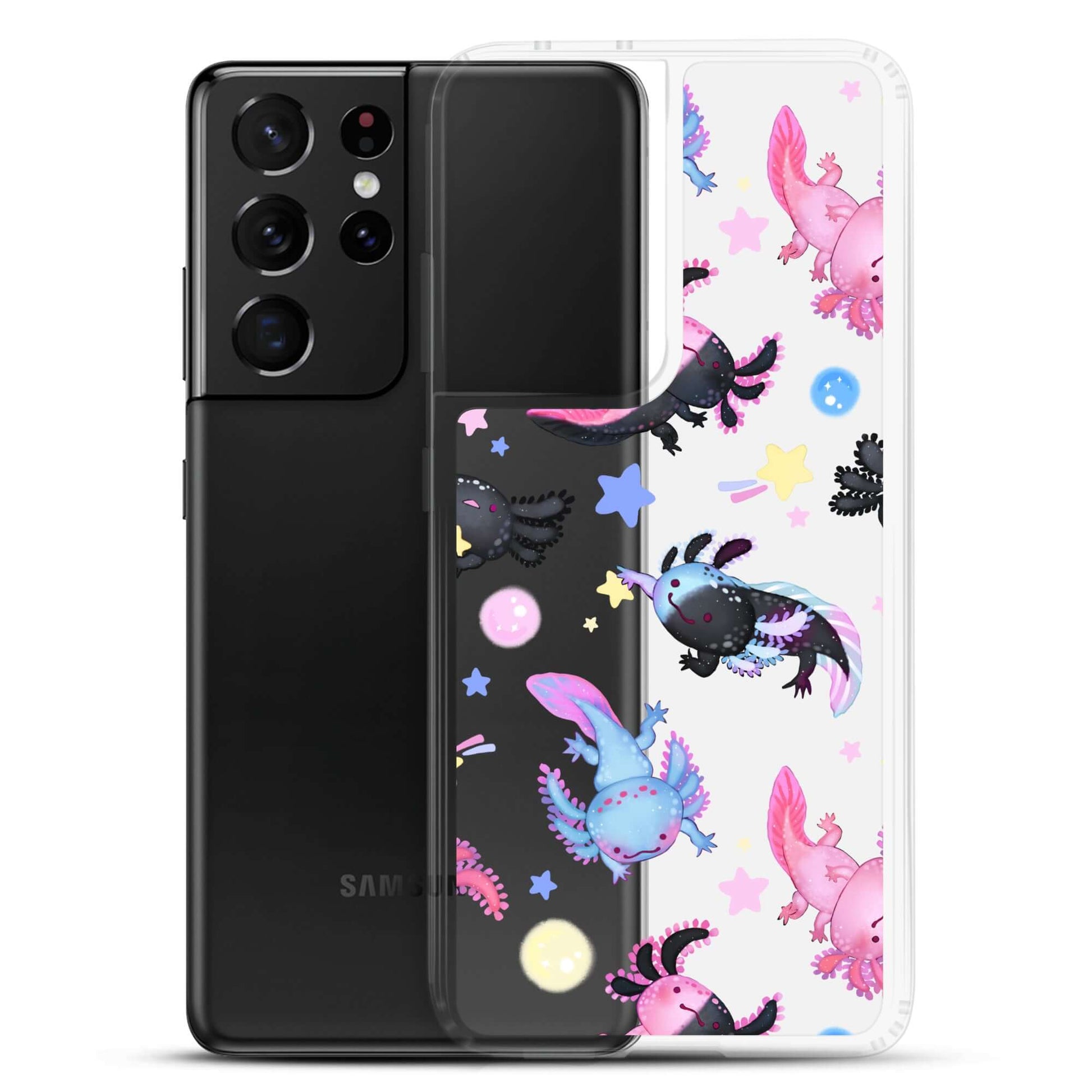 Protect your Samsung with the stylish Axolotl Samsung® Clear Case, featuring cute axolotl designs.