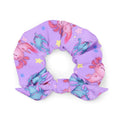 Trendy Axolotl Scrunchie featuring colorful axolotls and stars, perfect for stylish hairdos and outfit matching.