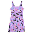 Cute Axolotl Skater Dress features vibrant axolotl prints, perfect for summer outings and casual wear.