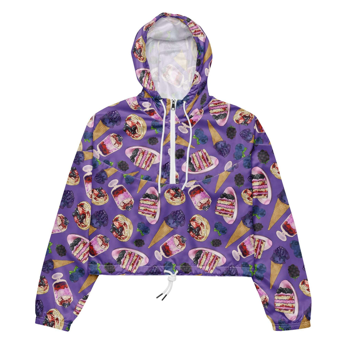 Lightweight and stylish, the Berry cropped windbreaker is perfect for adventures, featuring adjustable drawcords and pockets.