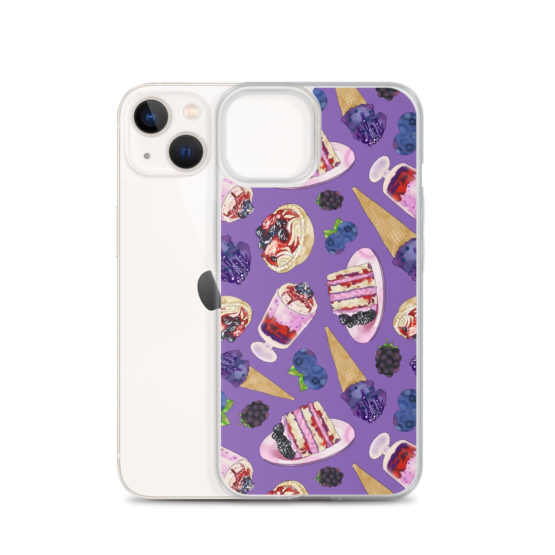 Stylish Berry iPhone® Clear Case with solid back and flexible sides, offering excellent protection for your device.