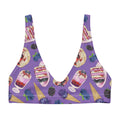 Berry Padded Bikini Top in vibrant violet, perfect for summer outfits and comfortable with removable pads.