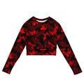 Butterfly Long-sleeved Crop Top in vibrant red, eco-friendly fabric ideal for athleisure and sportswear.