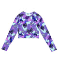 Stylish Butterfly Long-sleeved Crop Top made from eco-friendly materials, perfect for athleisure or sports wear.