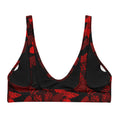 Stylish Butterfly Padded Bikini Top in vibrant red and black, perfect for a bold summer look.