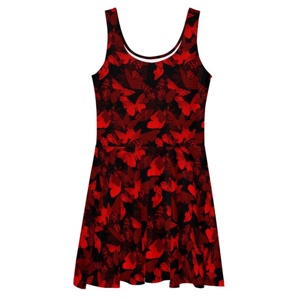 Vibrant Butterfly Skater Dress with a flared skirt, perfect for making a stylish statement at any event.