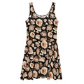 Stylish Café Skater Dress features a chic black and brown design, perfect for any occasion with its flared skirt.