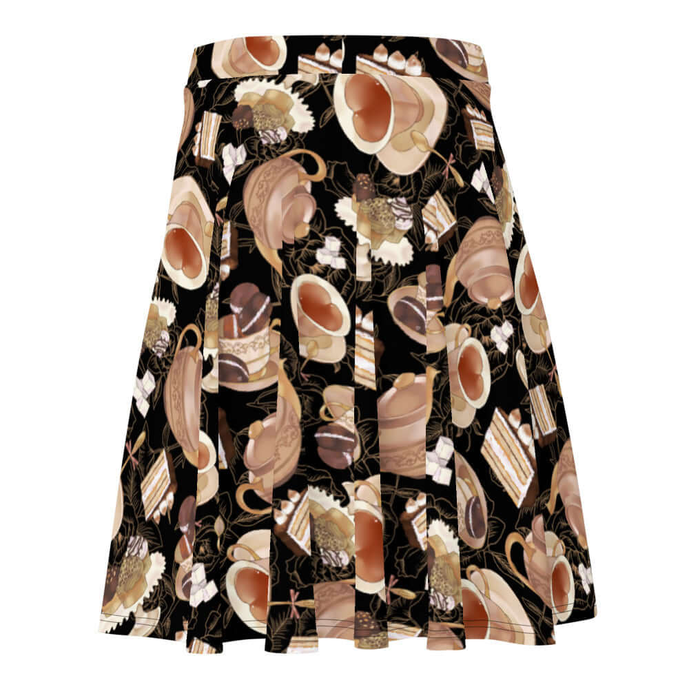 Stylish Café Skater Skirt with a black and brown design, perfect for any outfit and body type.