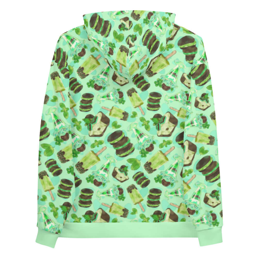 Vibrant Choco Mint Hoodie featuring a refreshing mint print, perfect for adding a pop of color to any outfit.