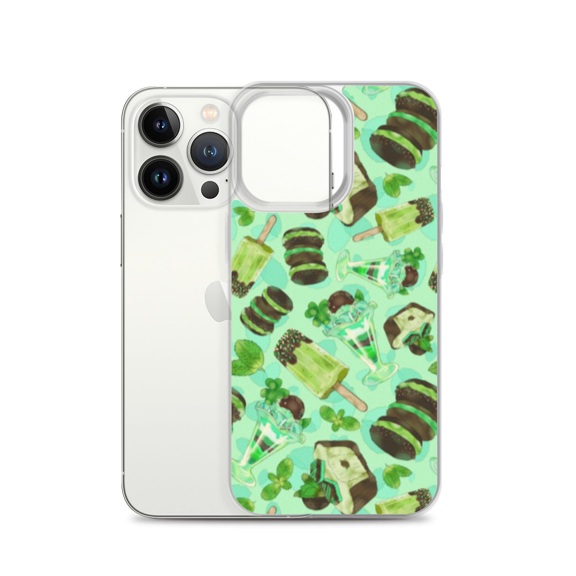 Choco Mint iPhone® Clear Case features a unique design that protects against scratches and dirt while showcasing style.