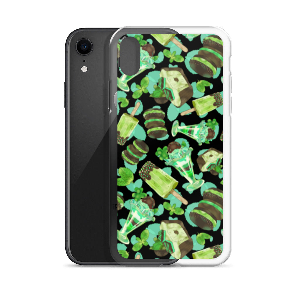 Choco Mint iPhone® Clear Case showcases a vibrant design, offering sleek protection against scratches and dirt.