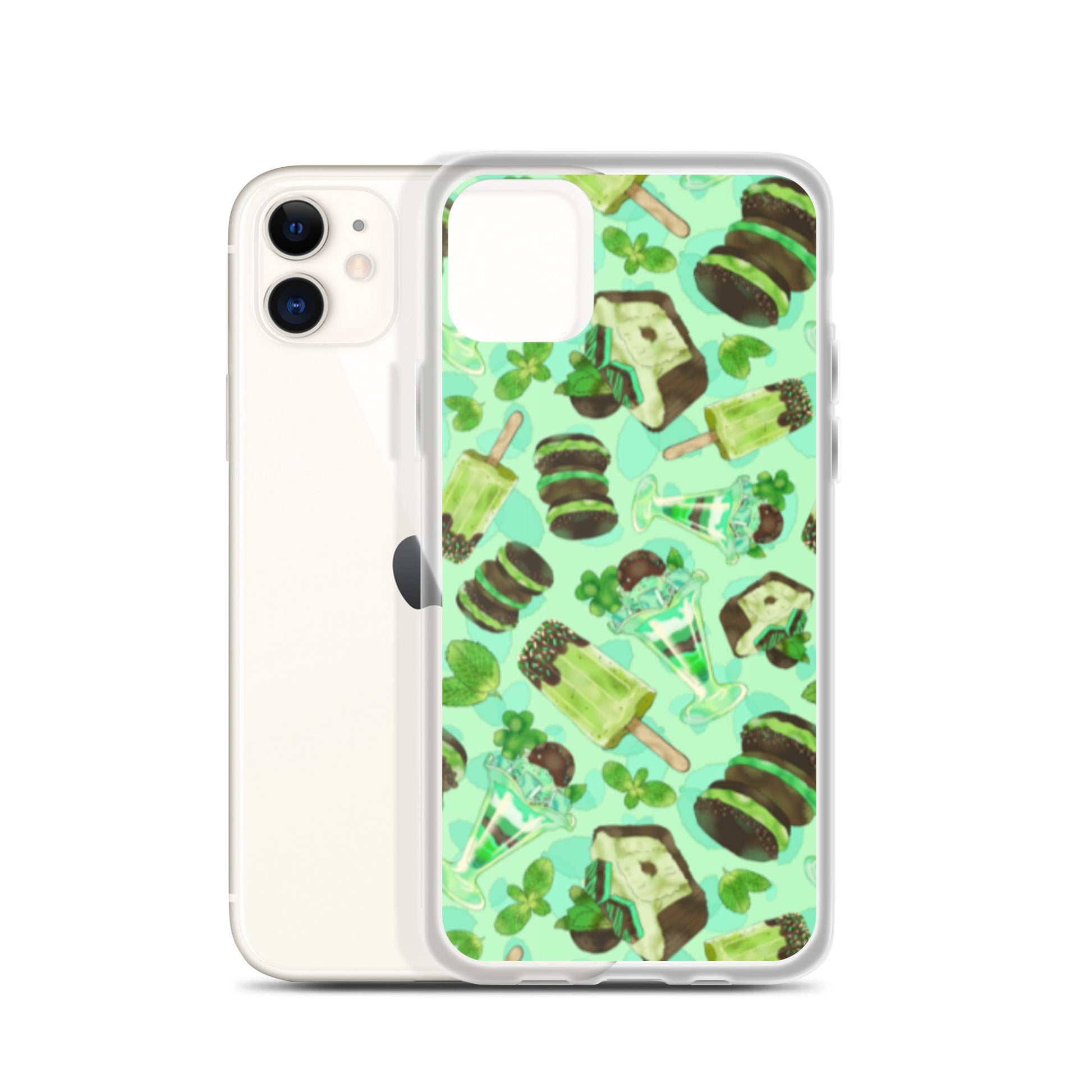 Sleek and stylish, the Choco Mint iPhone® Clear Case offers protection against scratches and dirt while showcasing your phone.