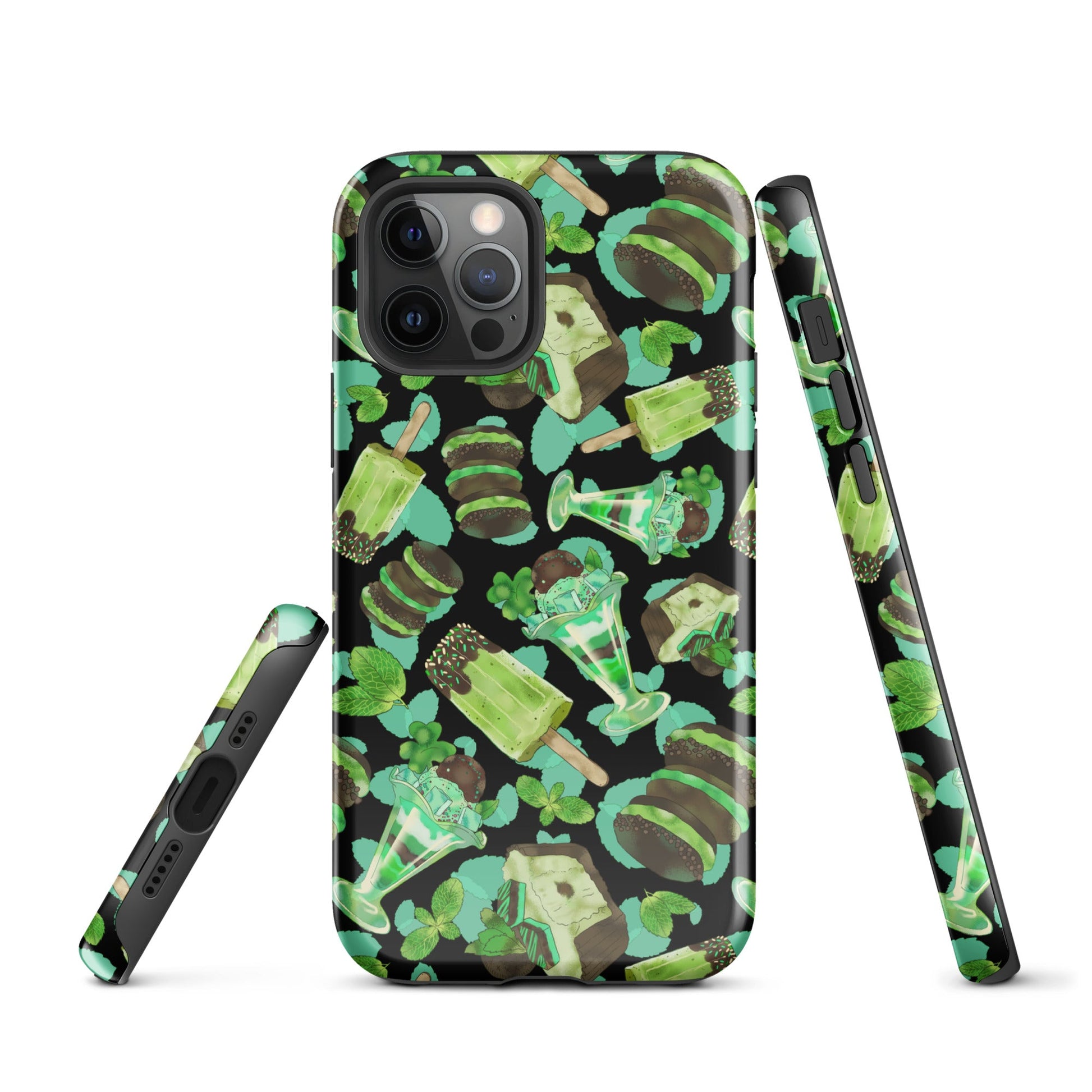 Stylish Choco Mint iPhone® Tough Case featuring a durable design and vibrant mint-themed graphics for optimal protection.