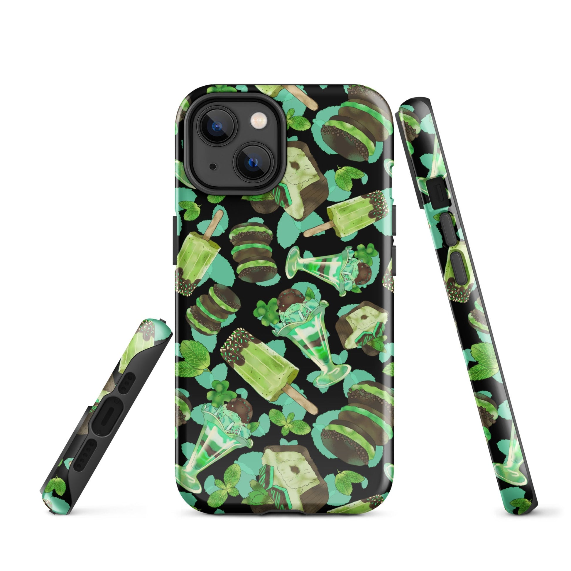 Choco Mint iPhone® Tough Case features a stylish mint design for maximum protection and impact absorption.