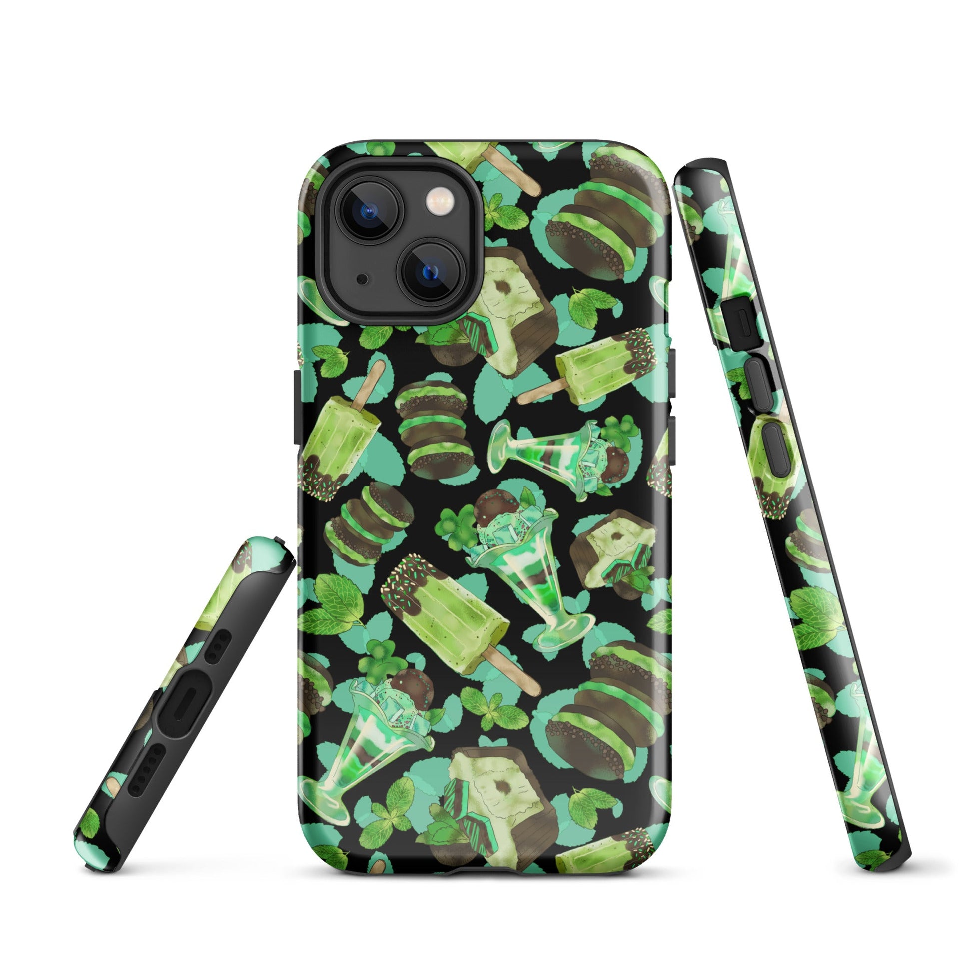 Choco Mint iPhone® Tough Case features a stylish design for maximum protection and impact absorption all year round.