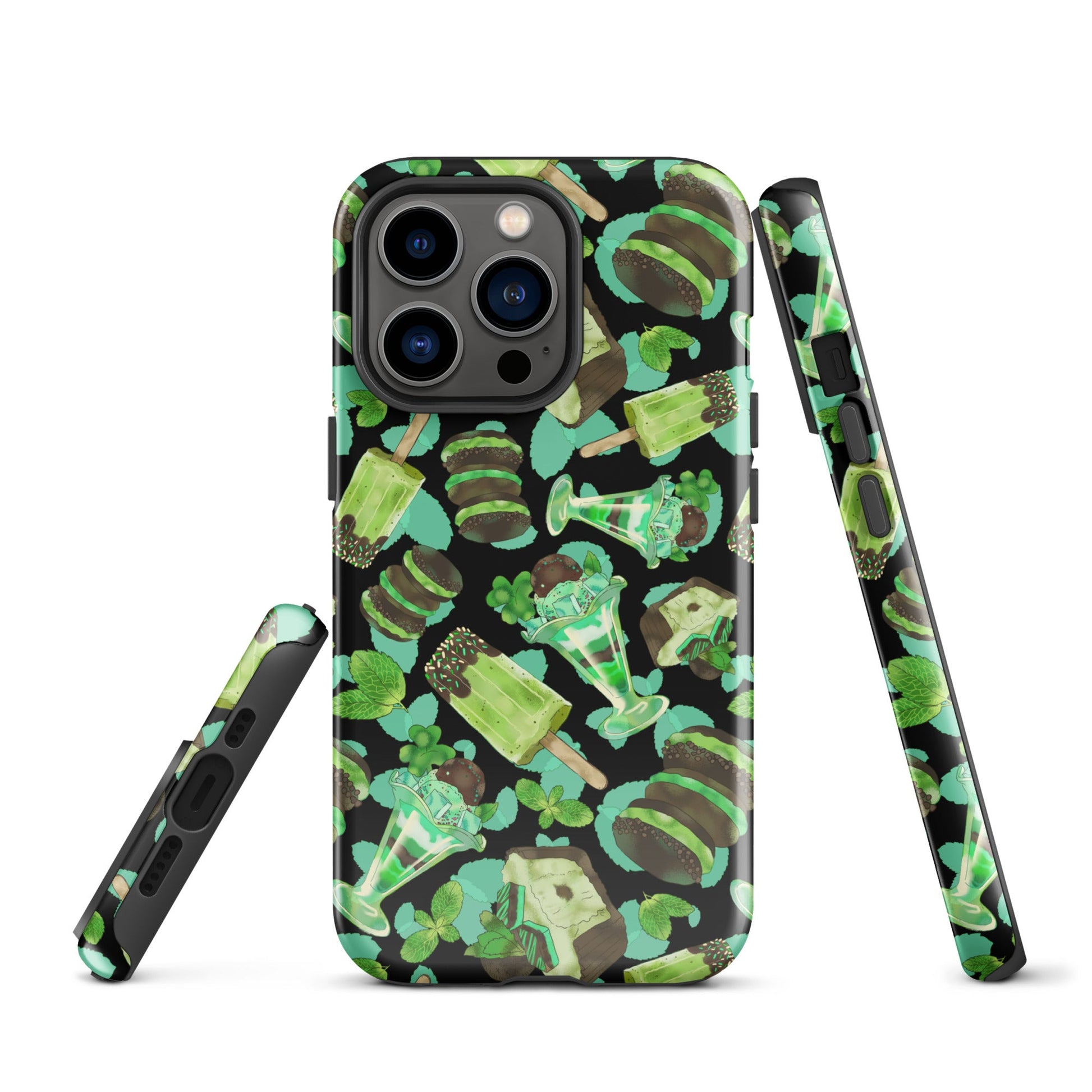 Choco Mint iPhone® Tough Case features a stylish design and dual-layer protection for ultimate phone safety.