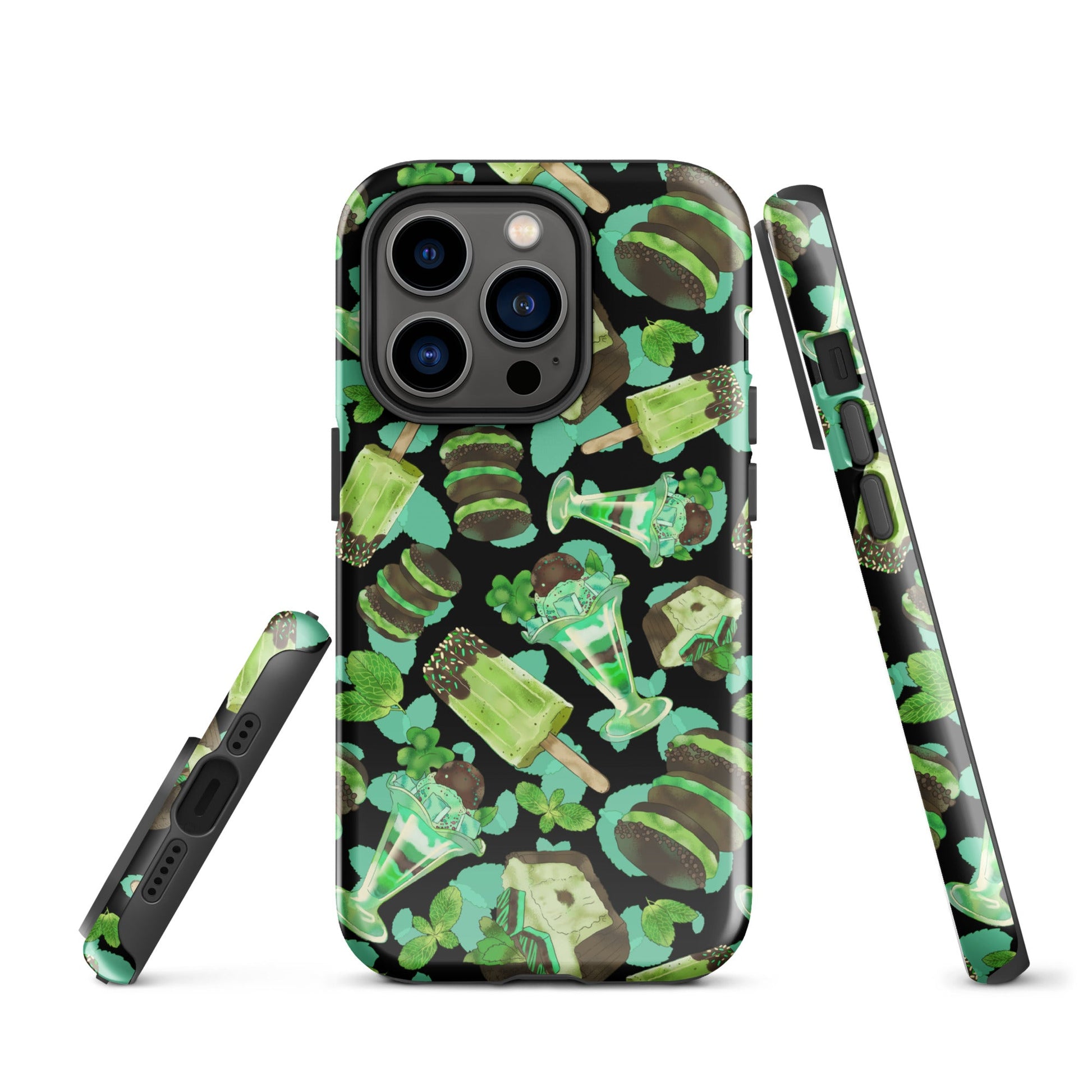 Choco Mint iPhone® Tough Case features a stylish design with dual-layer protection for ultimate phone safety.