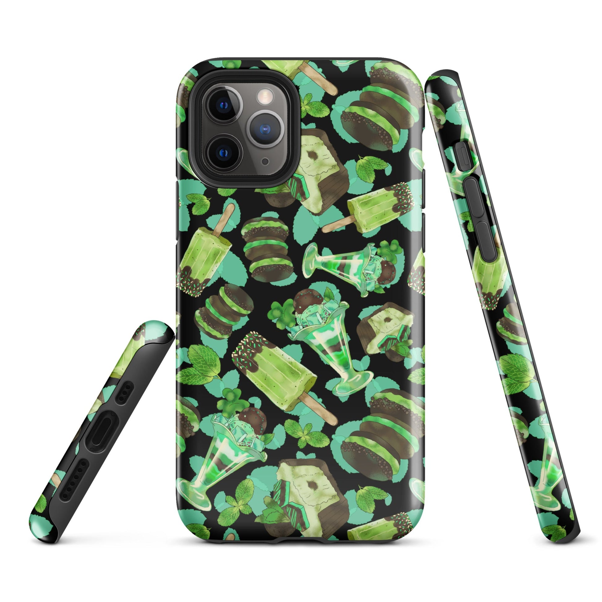 Choco Mint iPhone® Tough Case features a stylish mint pattern, offering durable protection for your phone all year round.