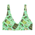 Choco Mint Padded Bikini Top features a refreshing mint design, perfect for beach outings and summer fun.