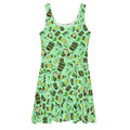 Choco Mint Skater Dress features a playful mint pattern, perfect for a refreshing and stylish outfit.