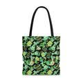 Choco Mint Tote Bag (Black) features a vibrant pattern, perfect for brightening your day with style and functionality.