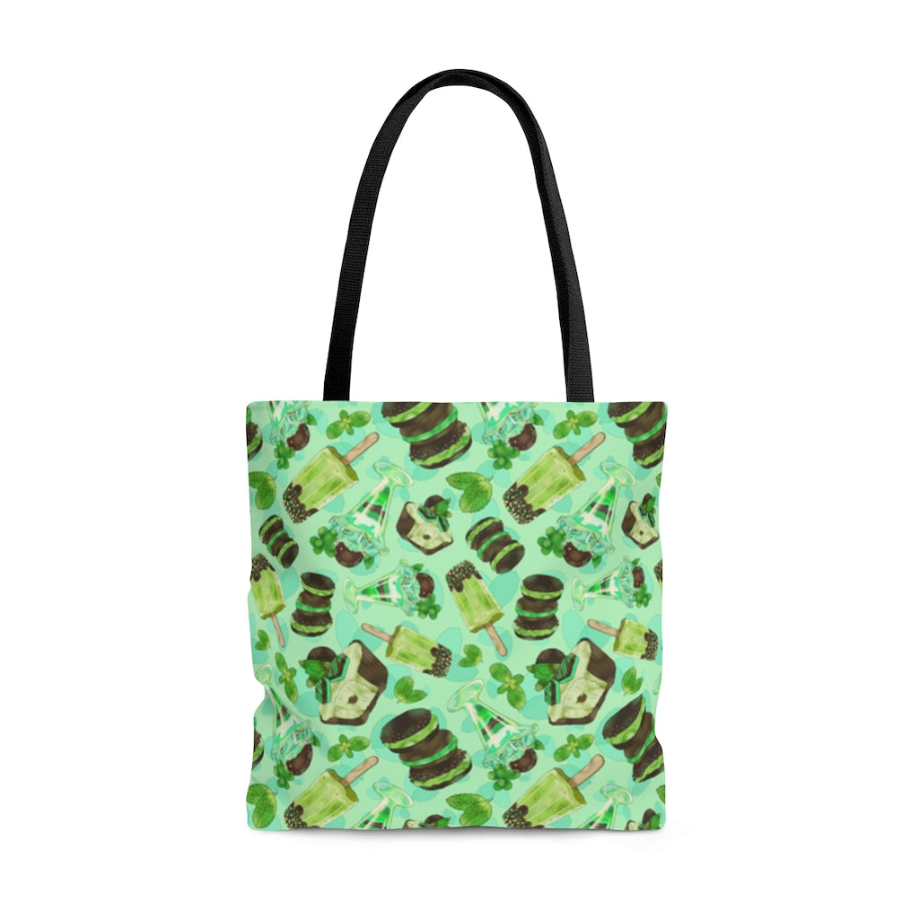 Bright and cheery Choco Mint Tote Bag (Mint) featuring a refreshing design, perfect for daily use and errands.