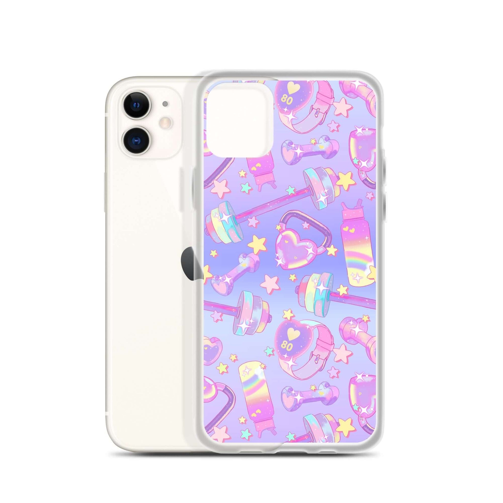 Protect your phone stylishly with the Glitter Gains iPhone® Clear Case, featuring a flexible design and vibrant patterns.