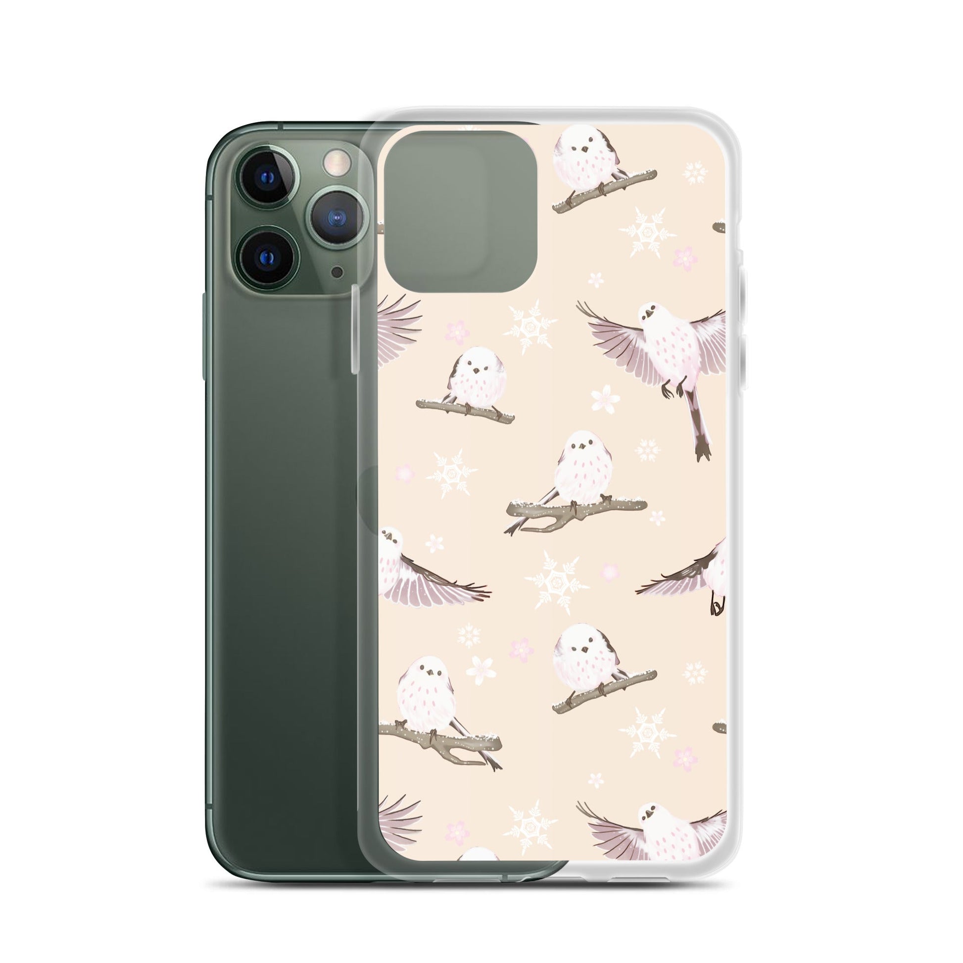 Protect your iPhone® with the stylish Snow Bird iPhone® Clear Case, featuring a unique bird design and flexible sides.