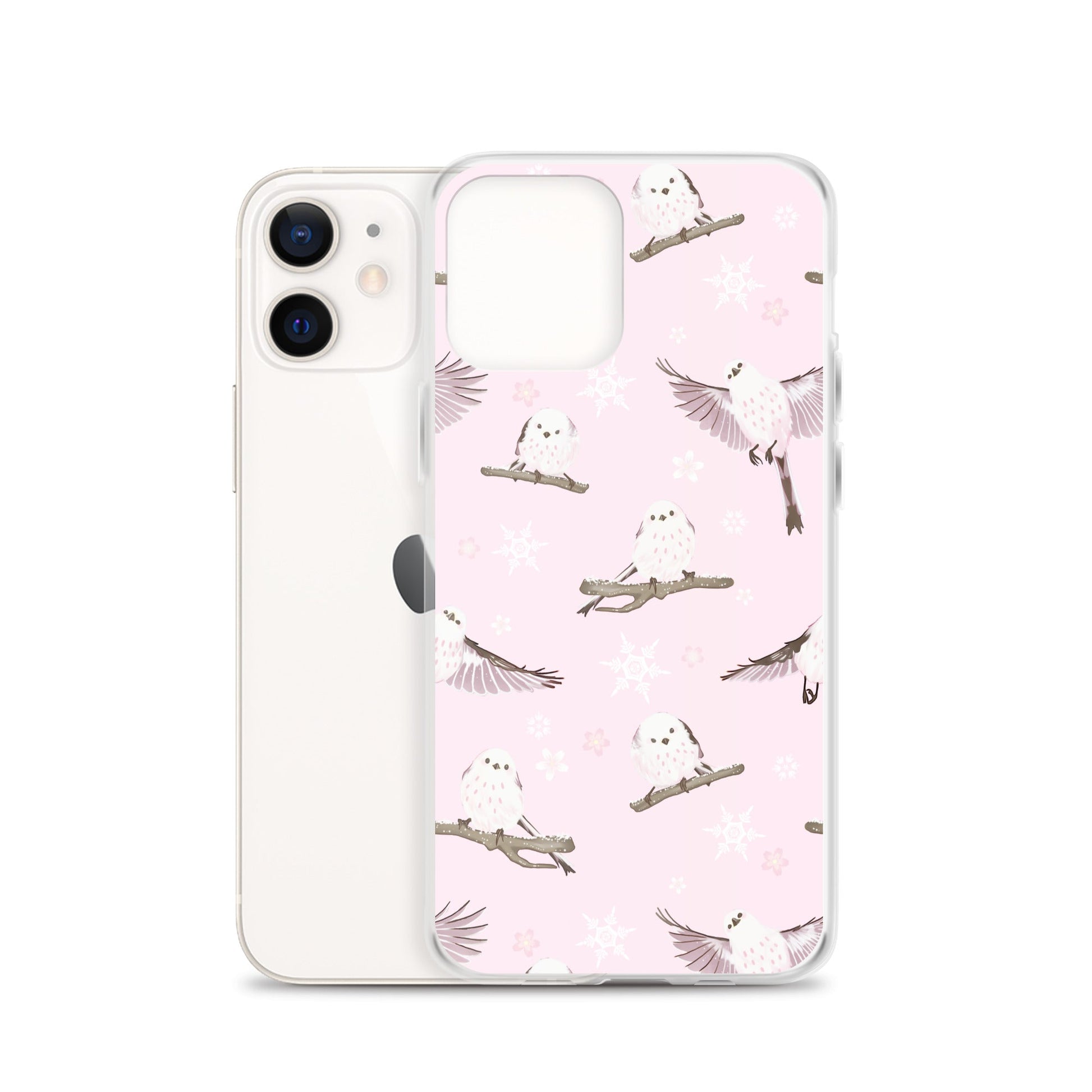 Sleek Snow Bird iPhone® Clear Case featuring a solid back and flexible sides for ultimate protection and style.
