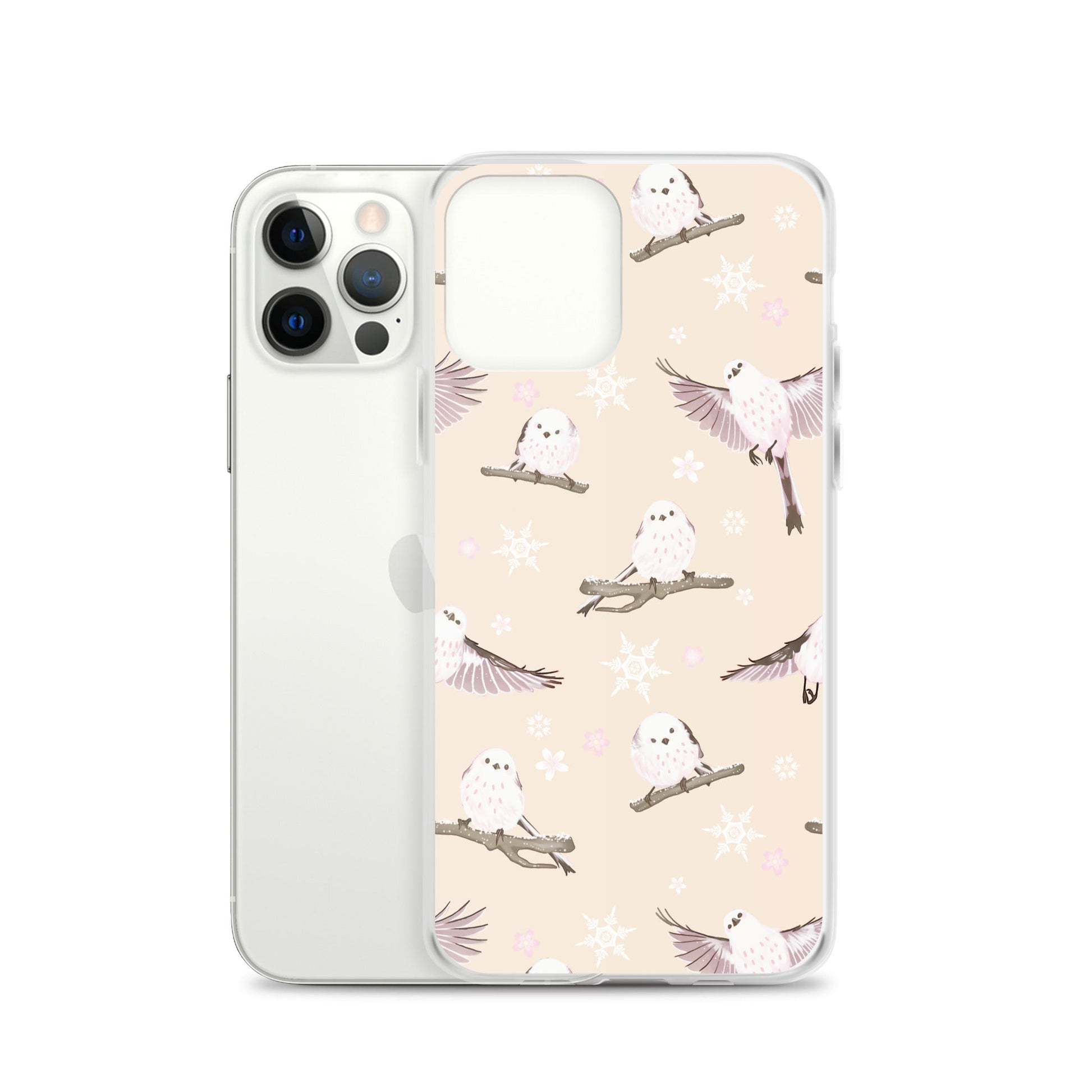 Protect your phone stylishly with the Snow Bird iPhone® Clear Case featuring a charming bird design and flexible sides.