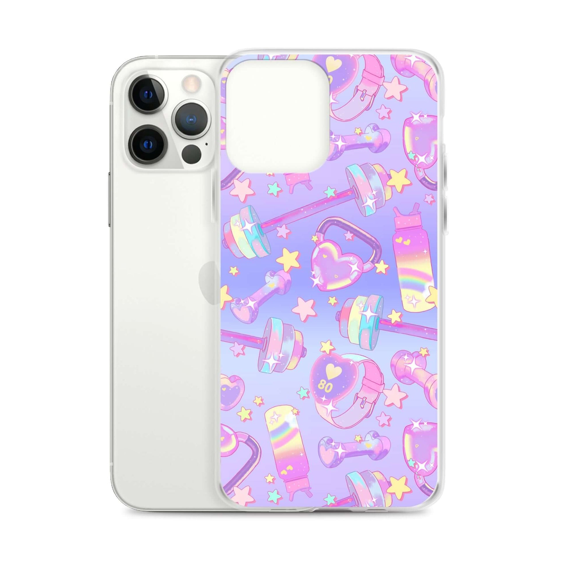 Stylish Glitter Gains iPhone® Clear Case features a flexible design, protecting against scratches and dirt.