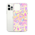 Sleek Glitter Gains iPhone® Clear Case featuring a colorful design, protecting against scratches and dust.