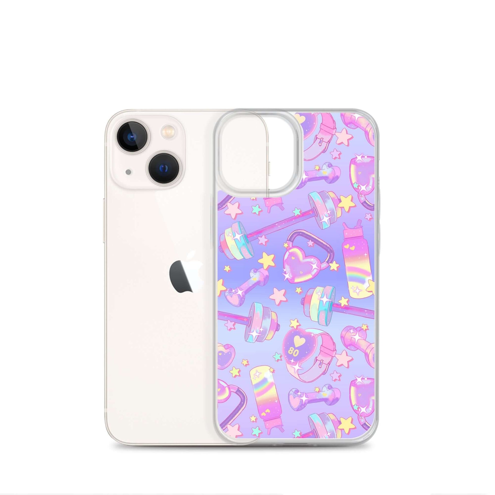 Stylish Glitter Gains iPhone® Clear Case featuring a flexible design that offers protection from scratches and dirt.