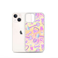 Stylish Glitter Gains iPhone® Clear Case showcases vibrant patterns, offering scratch protection and easy access.