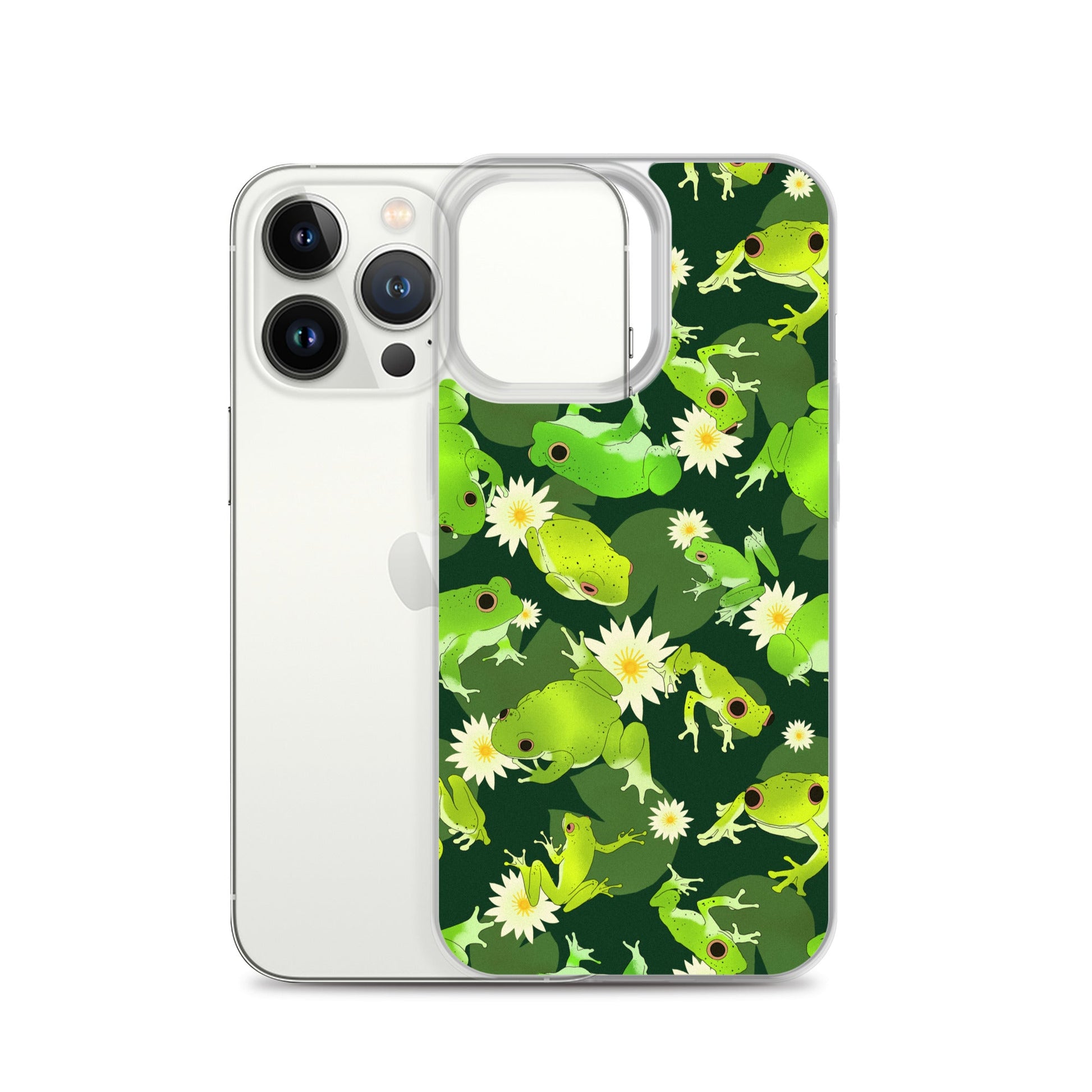 Sleek Kero-kero iPhone® Clear Case featuring vibrant frog design, protecting your phone with style and durability.