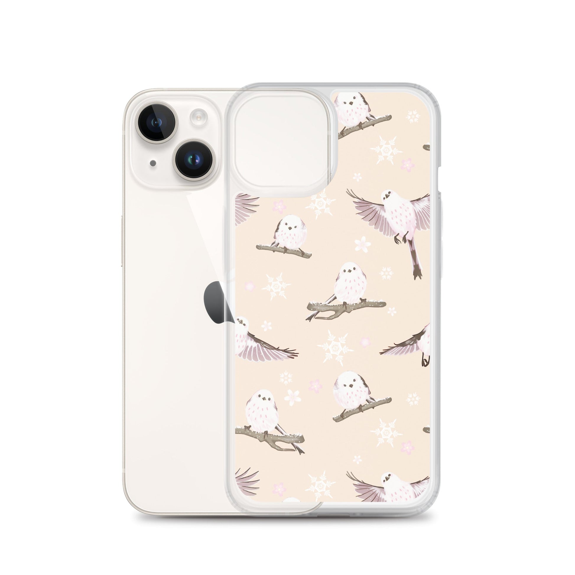 Sleek Snow Bird iPhone® Clear Case featuring a cute bird design; protects from scratches and easy to handle.