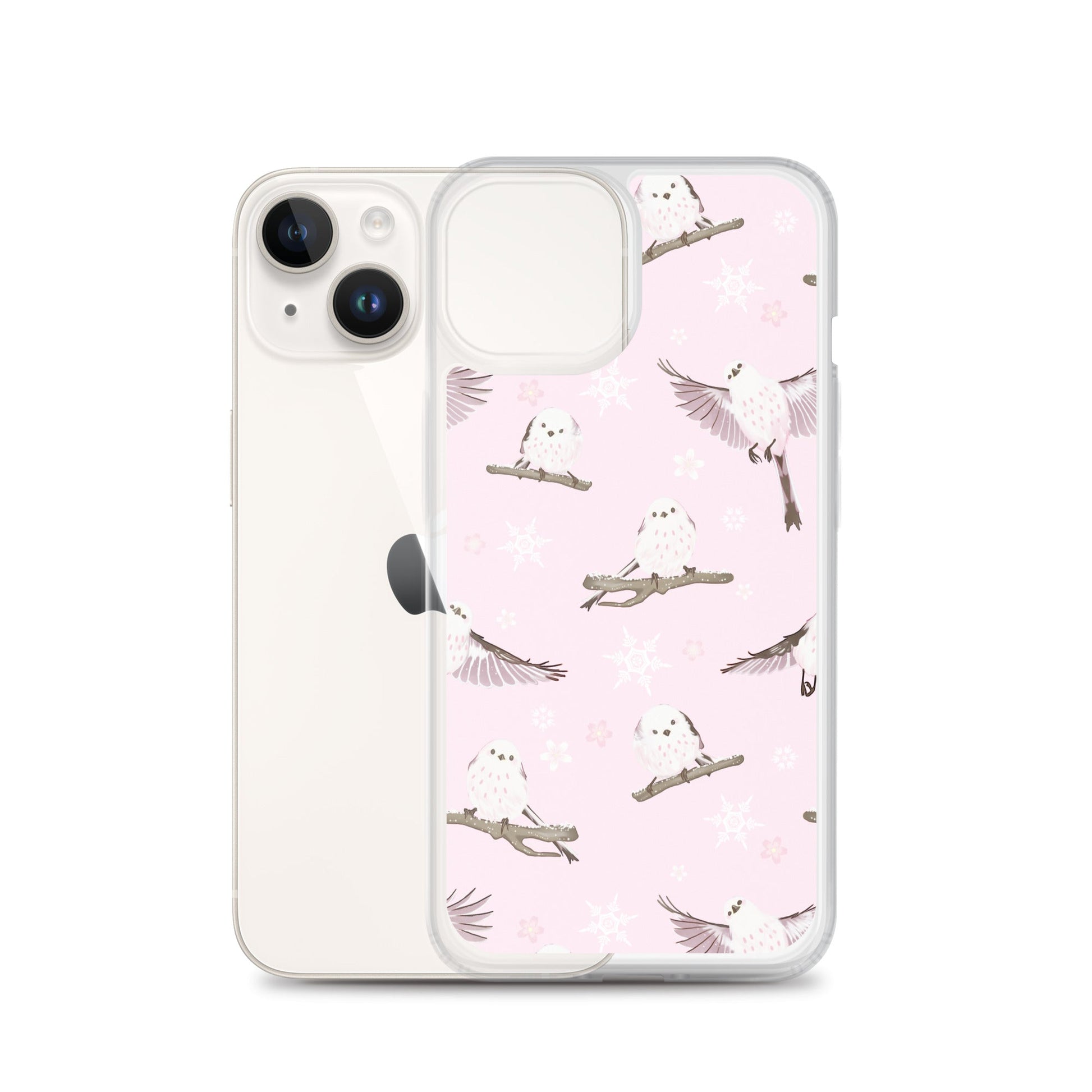 Protect your iPhone® with the stylish Snow Bird iPhone® Clear Case, featuring a flexible design and unique bird pattern.