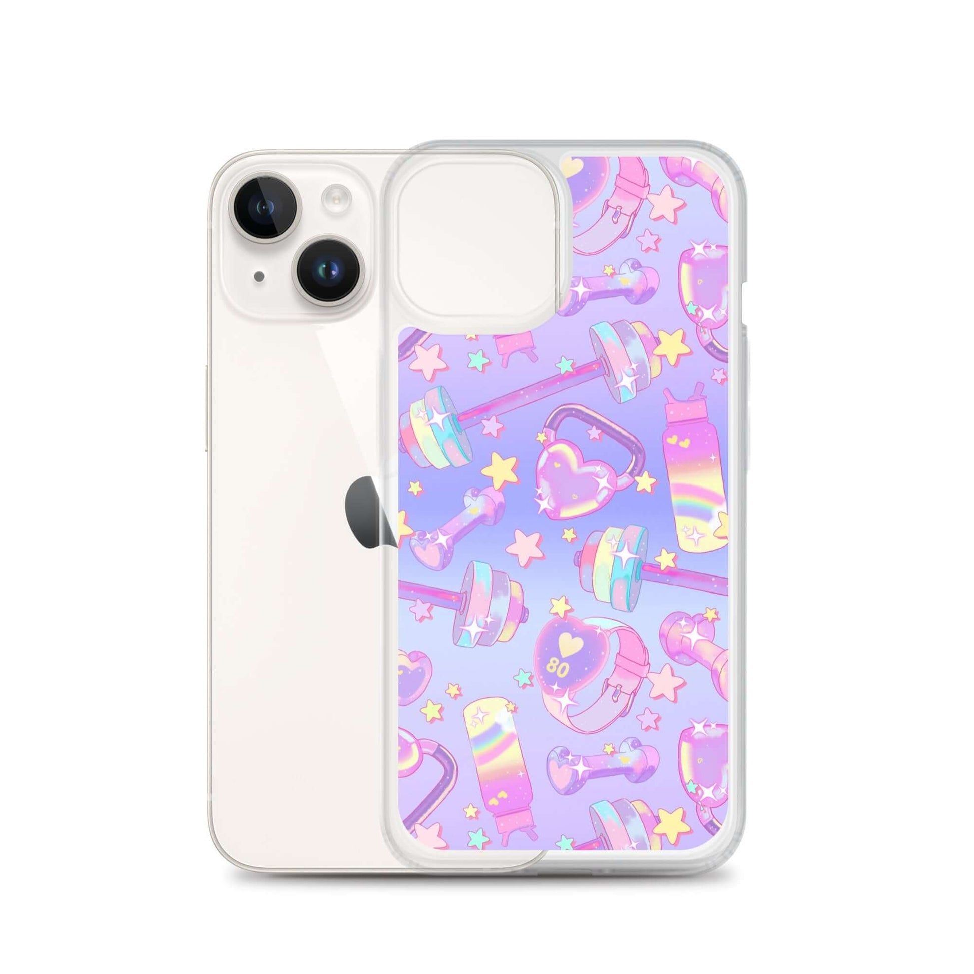 Sleek Glitter Gains iPhone® Clear Case features a colorful design, protecting your phone from scratches and dirt.