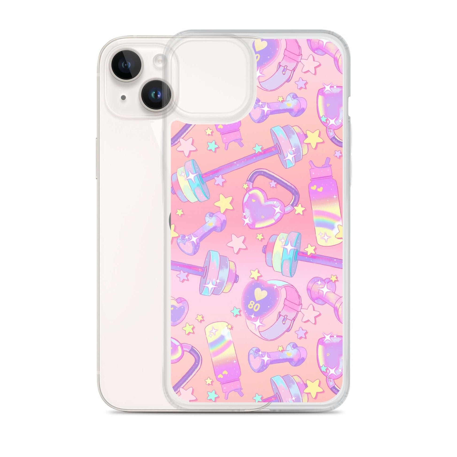 Sleek Glitter Gains iPhone® Clear Case with a vibrant design, protecting your phone from scratches and dirt.