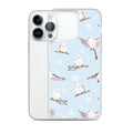 Sleek Snow Bird iPhone® Clear Case featuring winter-themed design, offers protection from scratches and dirt.