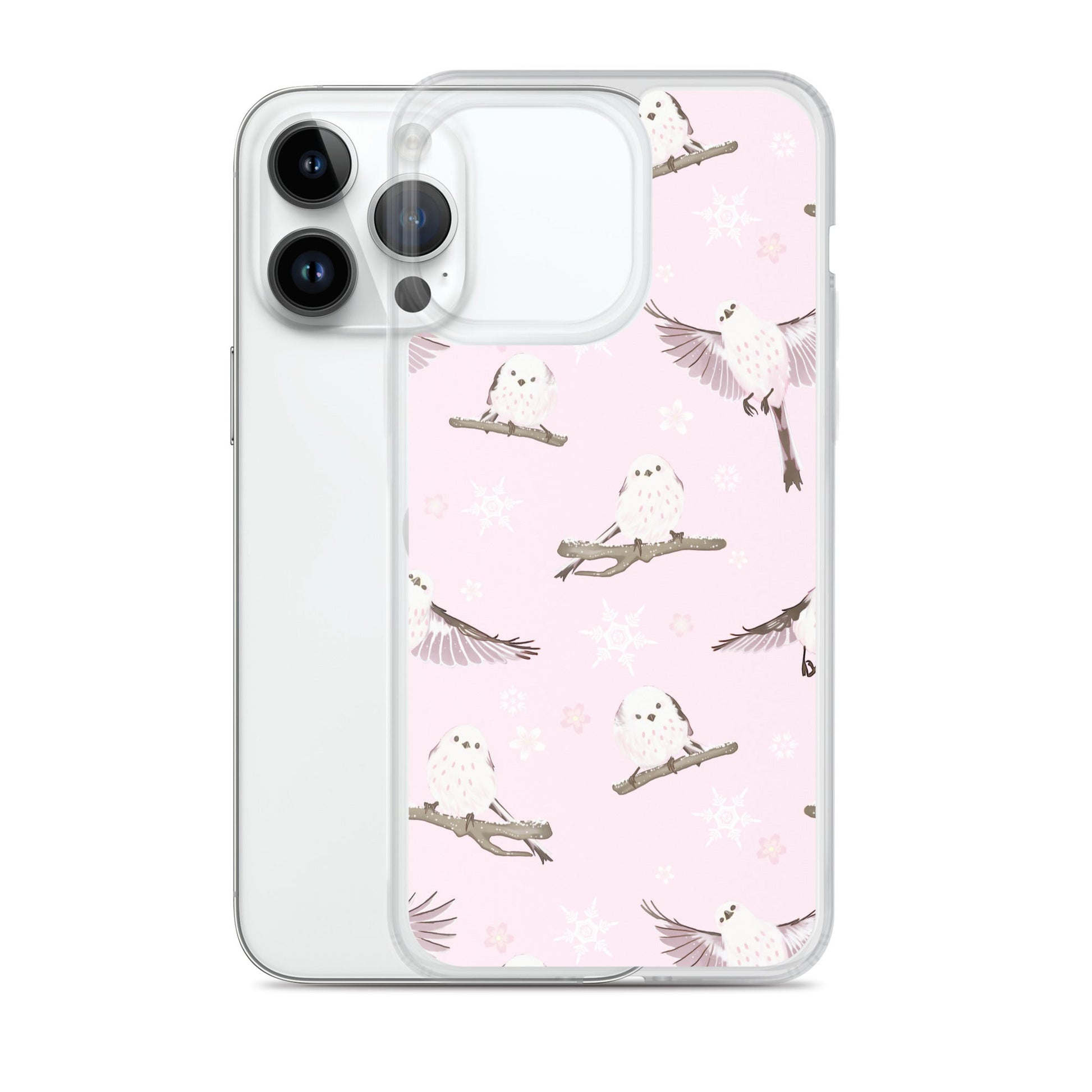 Stylish Snow Bird iPhone® Clear Case featuring a cute bird design, ensuring protection from scratches and dirt.