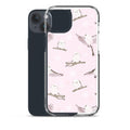 Sleek Snow Bird iPhone® Clear Case offers scratch protection with flexible sides and a stylish design featuring snowbirds.