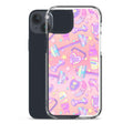 Protect your phone with the Glitter Gains iPhone® Clear Case, showcasing a fun, colorful design for added flair.