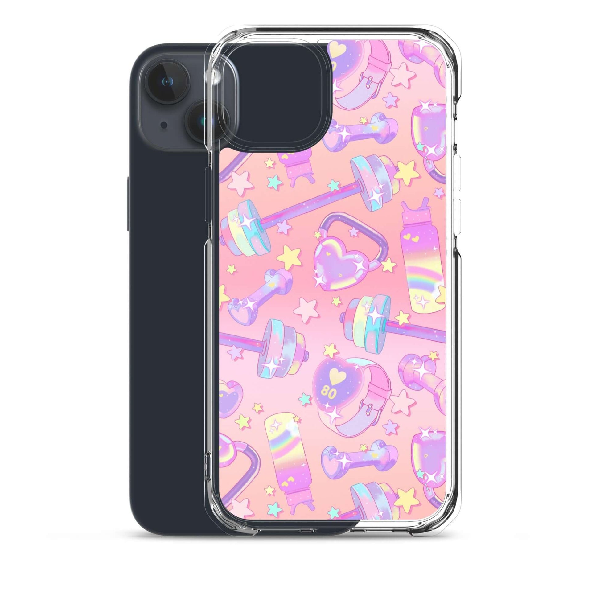 Protect your phone with the Glitter Gains iPhone® Clear Case, showcasing a fun, colorful design for added flair.