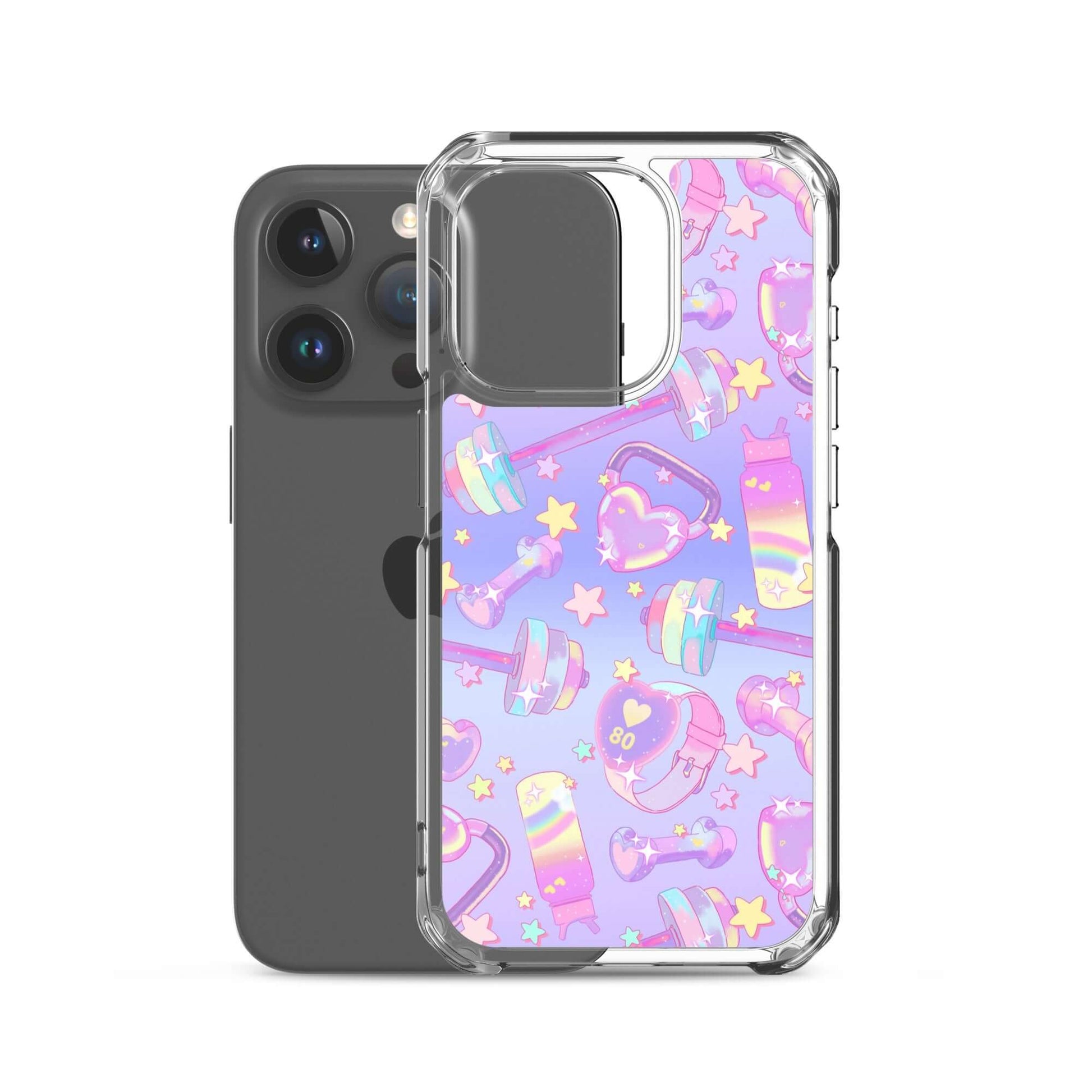 Glitter Gains iPhone® Clear Case features a sleek design with a solid back and flexible sides for easy use.