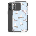 Stylish Snow Bird iPhone® Clear Case featuring a protective design against scratches and dirt, perfect for everyday use.